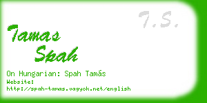 tamas spah business card